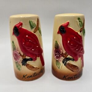 Vintage Kentucky Cardinals Ceramic Salt & Pepper Shakers Souvenir Japan VGC